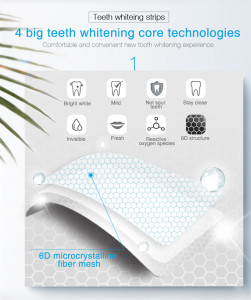 ONUGE White Strips Flavor Teeth Strips Whitning Peroxide Coconut Oil