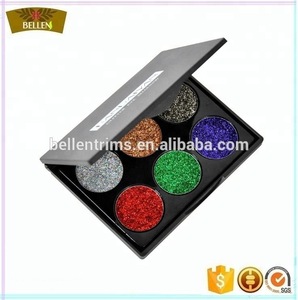 Private Label Golden Eyeshadow 6 Colors Pressed Glitter Eyeshadow Palette