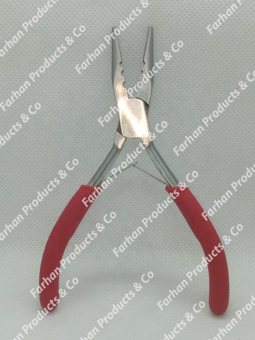 Red Color PVC Grip Hair Extension Pliers with 3 holes for micro rings
