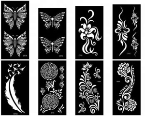 Reusable Face Body Painting Tattoo Stencil Sticker Temporary Airbrush Geometric Floral Fairy Tattoo Stencils