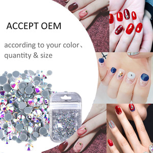 Round Crystal Stone AB Nail Art Mixed Flat Backs Rhinestones Gems Nail Supplies