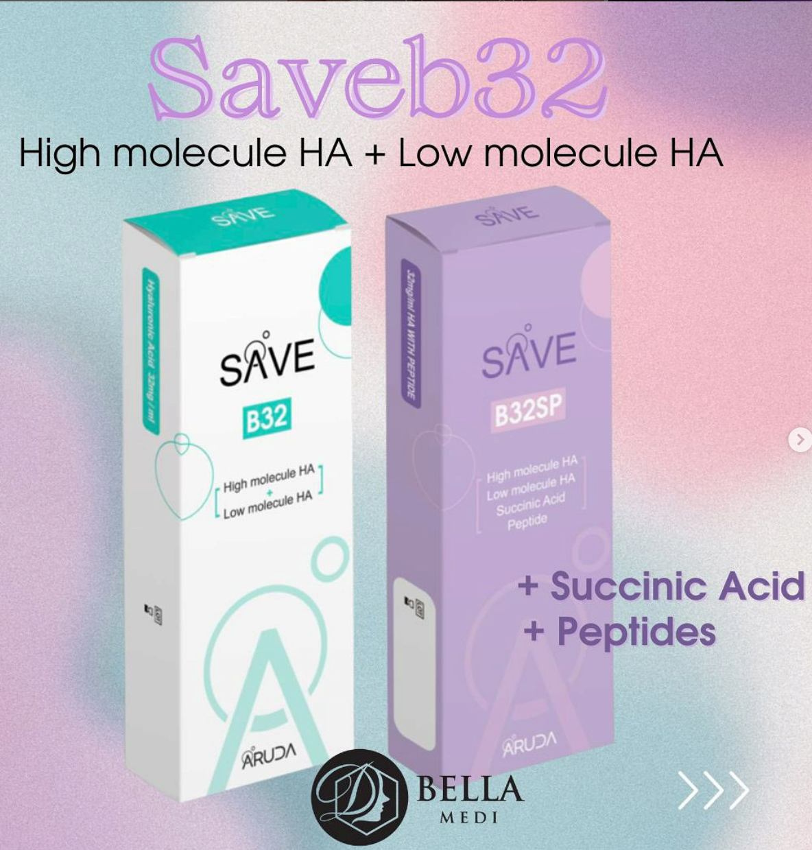 SaveB32 SaveB32SP High molecule HA,Low molecule HA, Hyaluronic Acid Lifting Effect.