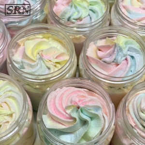 Shea Butter Colorful Rainbow Whipped Body Butter Whitening Exfoliating Cream Body Scrub