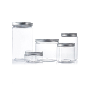 Wholesale  Clear 100ml 200ml 300ml 500ml 4oz  8oz Cosmetic Packaging Cream jar PET plastic jars with lids