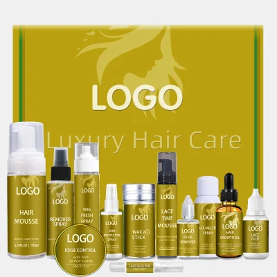 Wig Adhesive Kit Private Label Lace Glue Boxes Waterproof Lace Mousse Tint Spray and Strong Hold Glue Remover