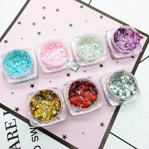 Women Lady Mixed Glitter Powder Gel Eyeshadow Eyes Pigment Loose Makeup 5 colors