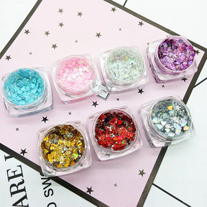 Women Lady Mixed Glitter Powder Gel Eyeshadow Eyes Pigment Loose Makeup 5 colors