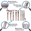Luxury Rose Gold 10 Pcs Makeup Brush Set Professional Face Eye Cosmetic Tool Kit Vegan Synthetic Custom Logo Makeup Brush Set