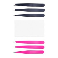 6PCS Eyelash Extension Tweezers with 1 Storage Case (Rainbow, 7 Pieces) BY FARHAN PRODUCTS & Co