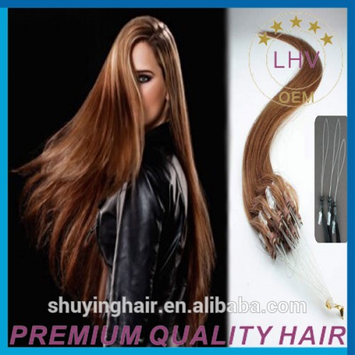 Best sale high quality hair extension micro beads curly micro links hair extension