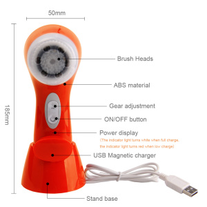2020 Hot Sale Waterproof Face Skin Cleansing Brush Machine Rechargeable Sonic Electric Facial Brush