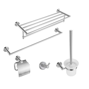 304 Stainless Steel Bathroom Kit Accessories Shelf Holder Storage Bath Hardware Set Towel Bar Soap Dish Rack Hook set