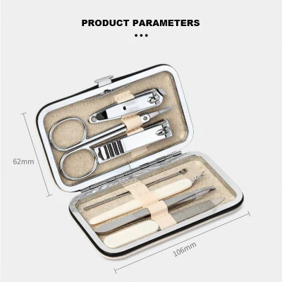 7 PCS Stainless Steel Nail Clipper Cutter Trimmer Ear Pick Grooming Kit Manicure Set Pedicure Toe Nail Art Tools Kits