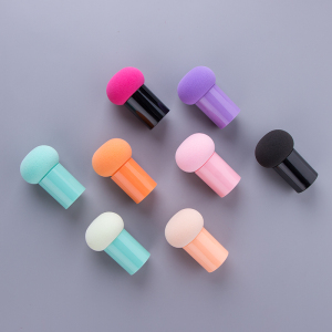 Amazon Hot Selling Plastic Handle Face Makeup Powder Cosmetic Puff And Sponge