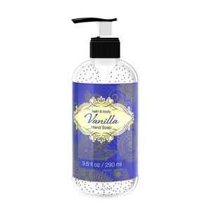 Basic cleaning vanilla scented clear soap liquid hand wash in bottle