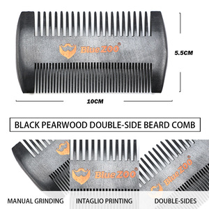BlueZOO Double Sides Natural  Pear wood  Comb for Men Glooming-2 Colors