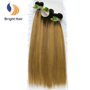 Cheap price yaki synthetic hair 7PCS human hair mixed hair extensions heat resistant