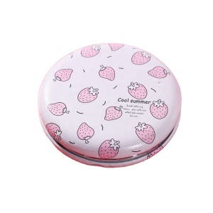 Compact Magnifying Travel Pocket Mirror Round Square Rectangle Shape Strawberry Pattern Mini Folding Makeup Mirror