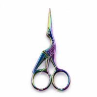 Half Gold Plated Stainless Steel Straight Cuticle and Nail Scissors With Custom logo for Nail Beauty Care Make Tool Scissors