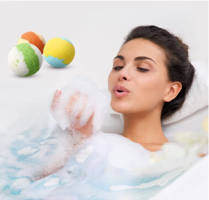 Hot sale private label handmade gift set colorful bath bomb essential oil particles salt bubble bath OEM can be customized
