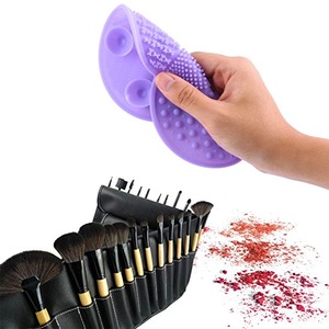 Makeup Brush Cleaner Set of 3 Mini Cosmetic Brush Cleaner Silicone Mat Portable Washing Tools