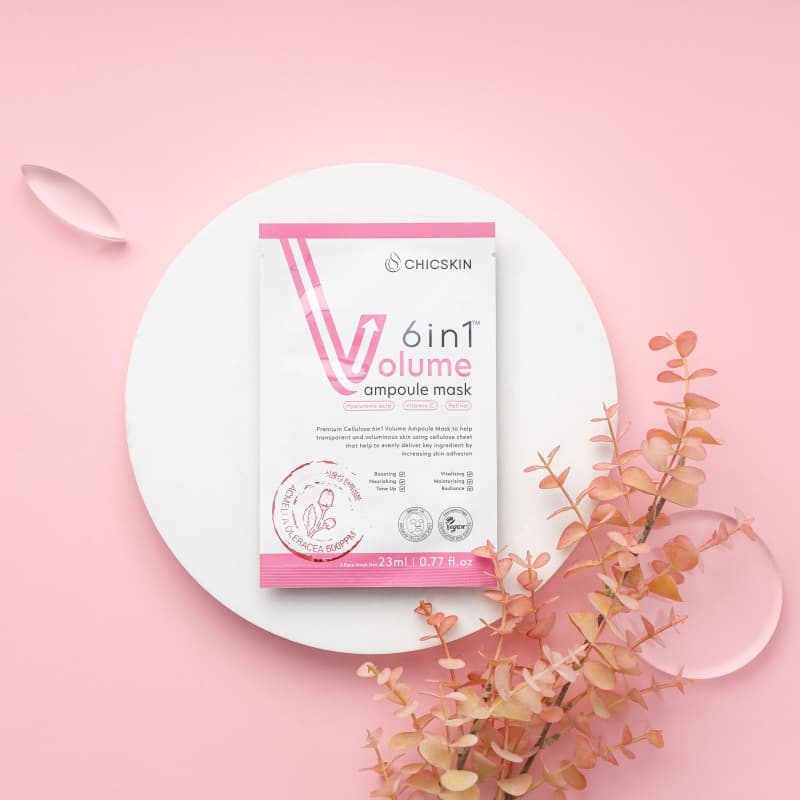 Mask sheet_CHICSKIN 6in1 Volume Ampoule mask 23ml_Vegan_Cellulose sheet