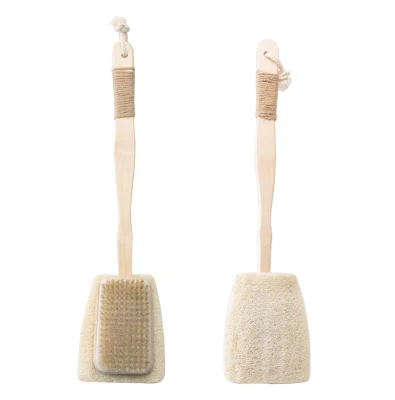 OEM Brand Back Bath Brush Natural Loofah Bath Sponge Bristle Bath Brush with Long Handle