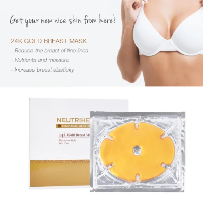 OEM Custom Logo Vegan Collagen Firming Korean 24K Gold Female Mask Breast