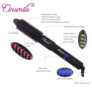 OEM ODM Wooden Hairbrush no heat rotating hair curler hair straightener comb