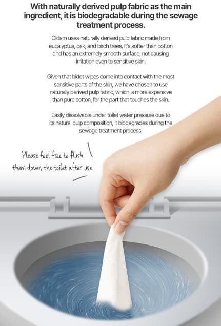 Oldam  Beige Bidet Wipes