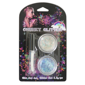 Party Used DIY body decoration Chunky Glitter and Gel Set