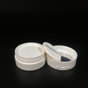 Plastic single wall 50ml 50g 1.7oz PP cosmetic talcum face loose powder clear white jar packaging