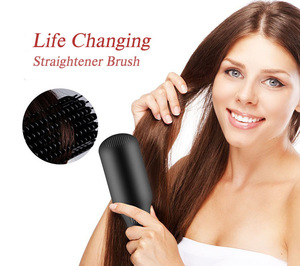 Quazhi Electric Hair Straightening Brush, Ceramic Hair Straightener, Straight Hair Styling