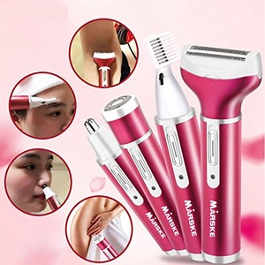 Rechargeable 4 In 1 Portable USB Epilator Hair Remover Nose Beard Eyebrow Trimmer Female Electric Shaver Depilator Machine