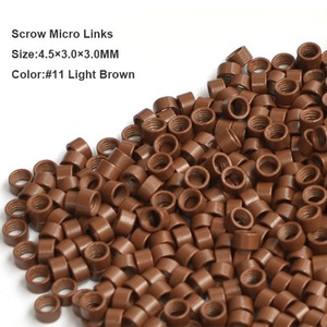 Screw Micro Rings 4.5*3.0*3.0MM 1000Pcs/Bottle #3 Dark Brown Crimp Beads For Hair Micro Ring Hair Extensions Tools