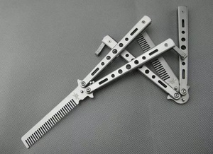 Stainless Steel Butterfly comb for training Practice Balisong Butterfly Comb Knives Trainer
