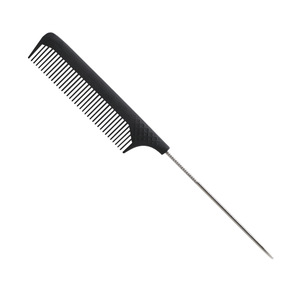 Static free flat head thin comb carbon fiber comb