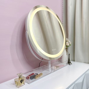 Tabletop Large size Cosmetic Vanity Hollywood Led Makeup Mirror with Storage organizer