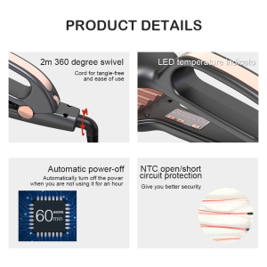 ULELAY Rizador de cabello One Step Wave Hair Iron LED Dual Voltage Hair Salon 2 Inch Flat Iron with CE FCC Hair Curling Iron