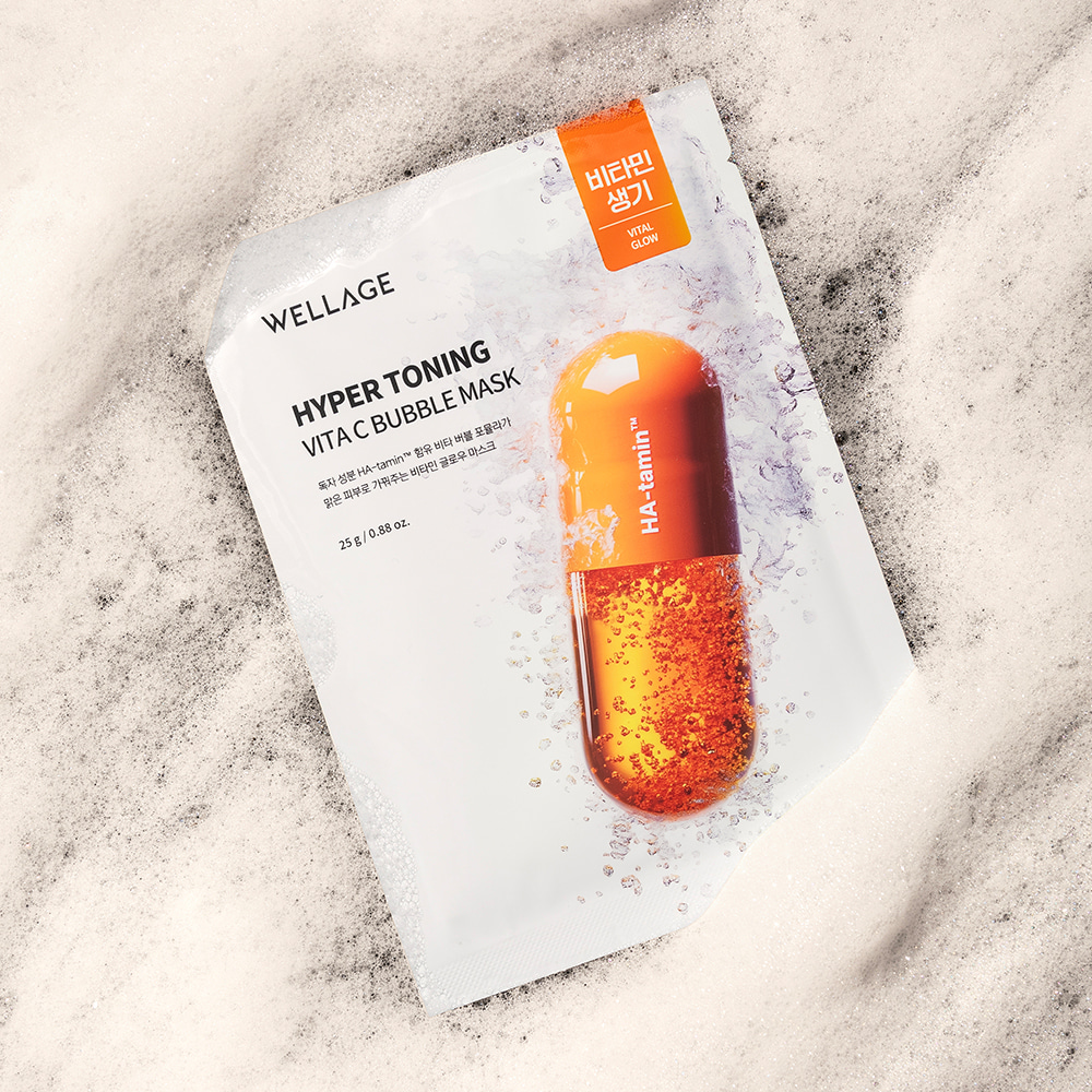 (Wellage) Hyper Toning Vita C Bubble Mask 1ea 25ml
