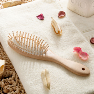 Wholesale Natural Wood Handle and Bristle Hair Comb
