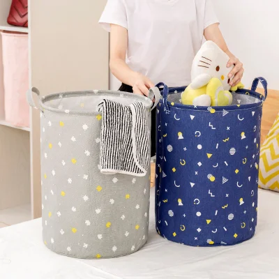 Wholesales 2021 New Style Clothes Organizer Large Cotton Laundry Storage Basket with Handles