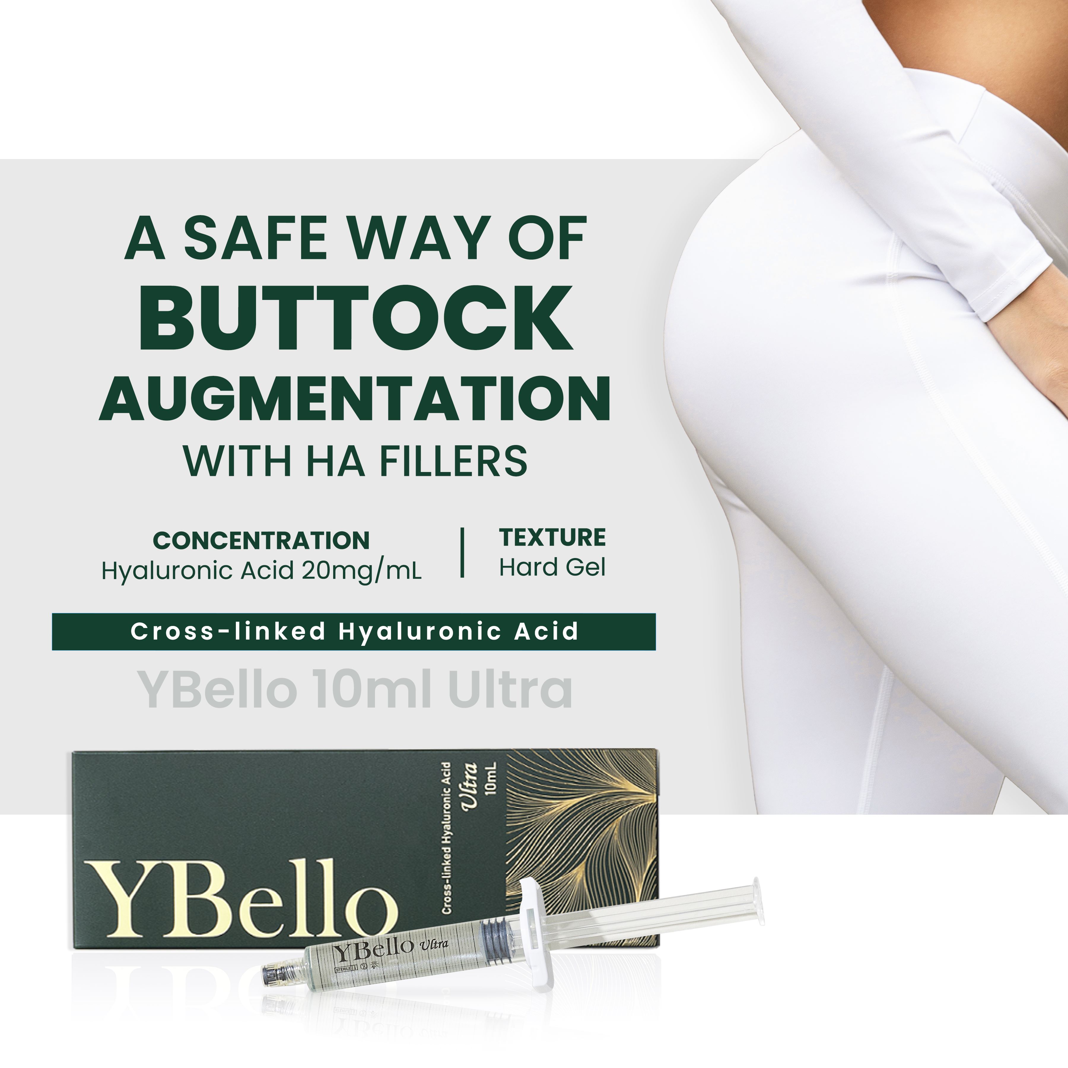 YBello 10 mL Hyaluronic Acid Body Filler for Breast and Buttock Augmentation