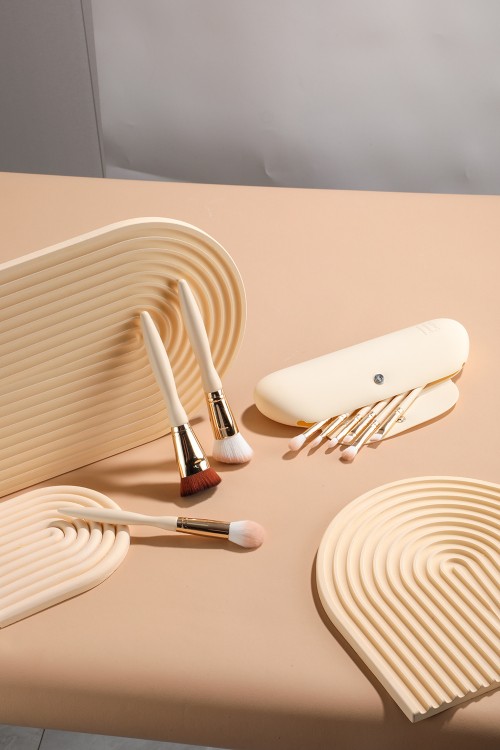 Custom High Quality 9Pcs Makeup Brush Set with Silicone Bag
