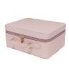 Portable Travel Cosmetic Jewelry Storage Box With Built-In Touch-Sensitive Rechargeable Desktop Tri-color LED Makeup Mirror