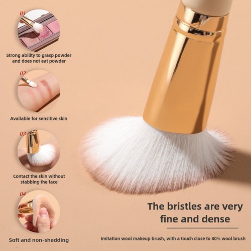 Custom High Quality 9Pcs Makeup Brush Set with Silicone Bag