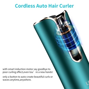 2021 Mini Usb Rechargeable Auto Cordless Rotating Hair Curling Iron Wireless Electric Automatic Hair Curler