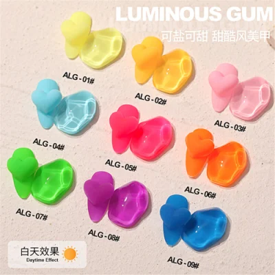 2023 New as 15ml Luminous Glue Glow in The Dark Candy Fluorescent UV Nail Gel Polish Set