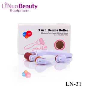 3 in 1 needle titanium derma roller/stainless steel microneedle roller/derma rolling system