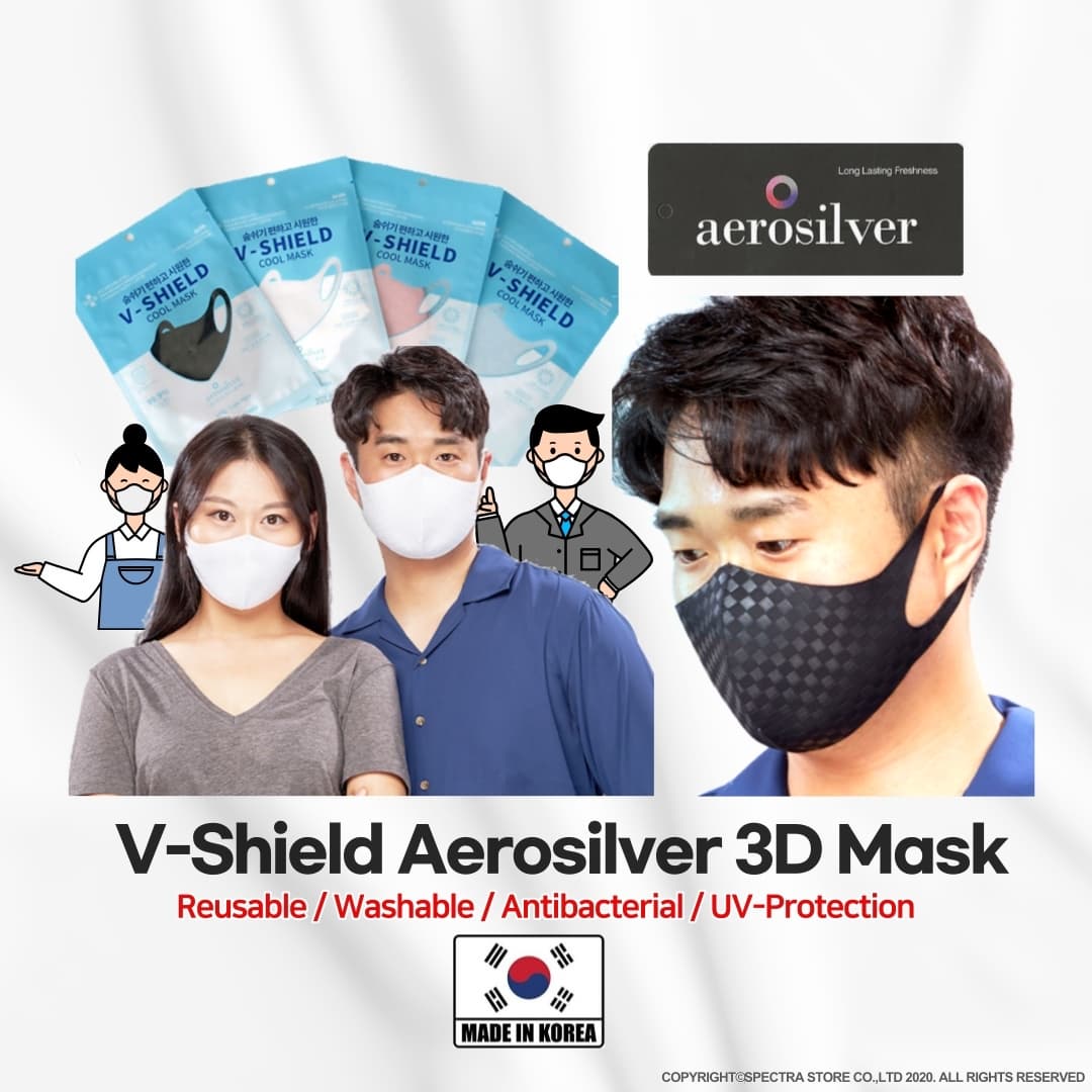 AERO-SILVER V-Shield 3D Washable Mask in KOREA